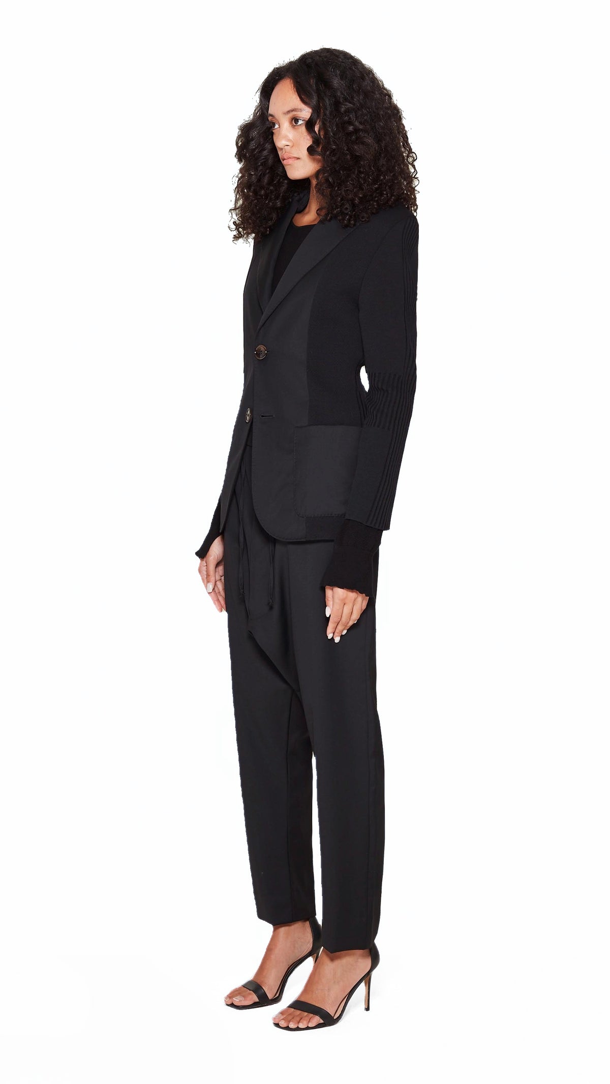 Hans Jacket Women Noir, side view – POAN