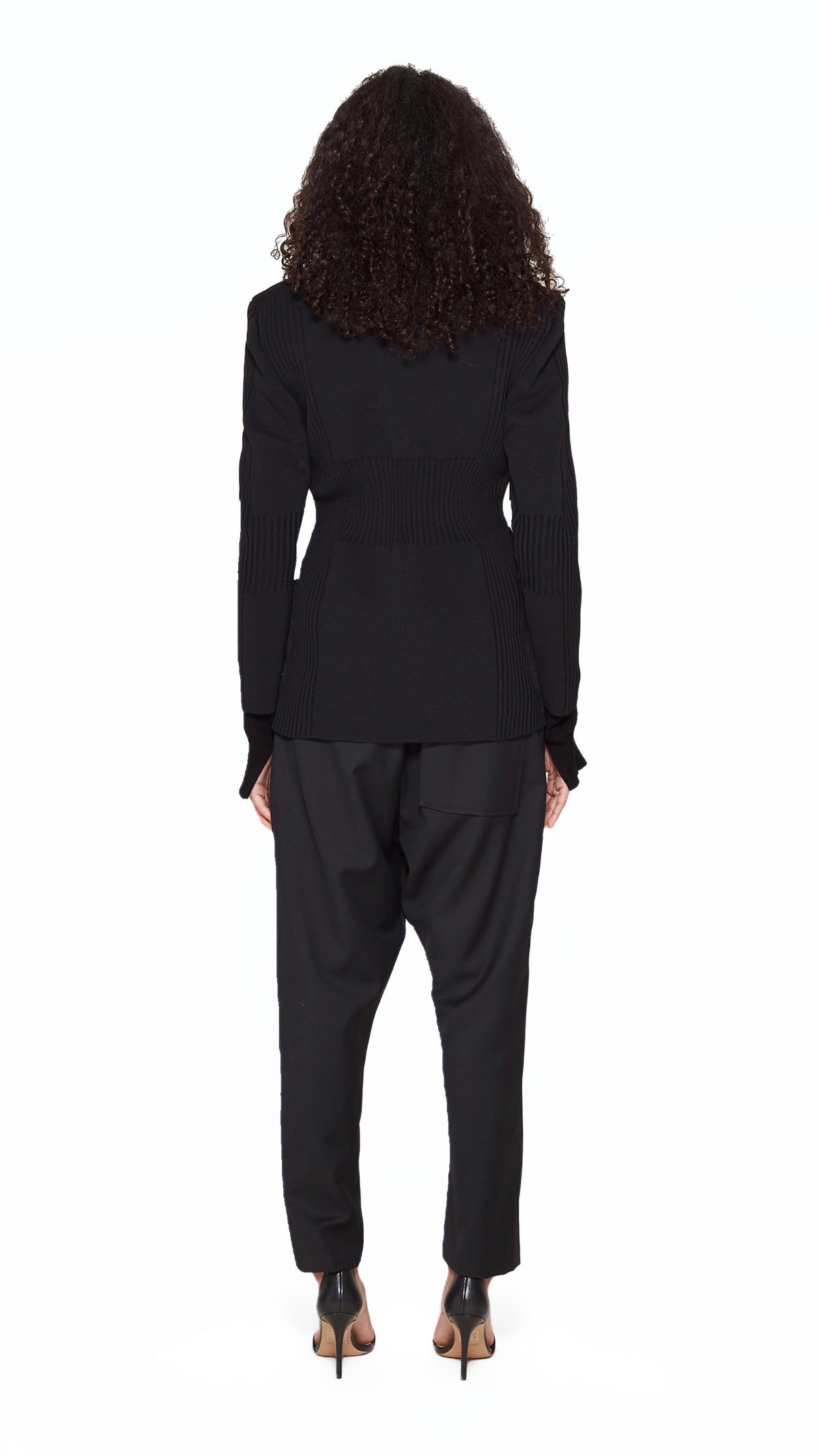 Hans Jacket Women Noir, back view – POAN