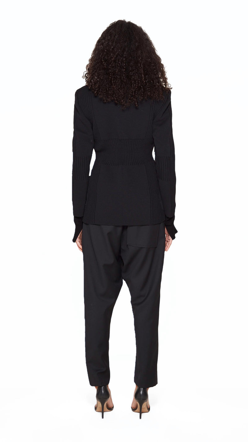 Hans Jacket Women Noir, back view – POAN