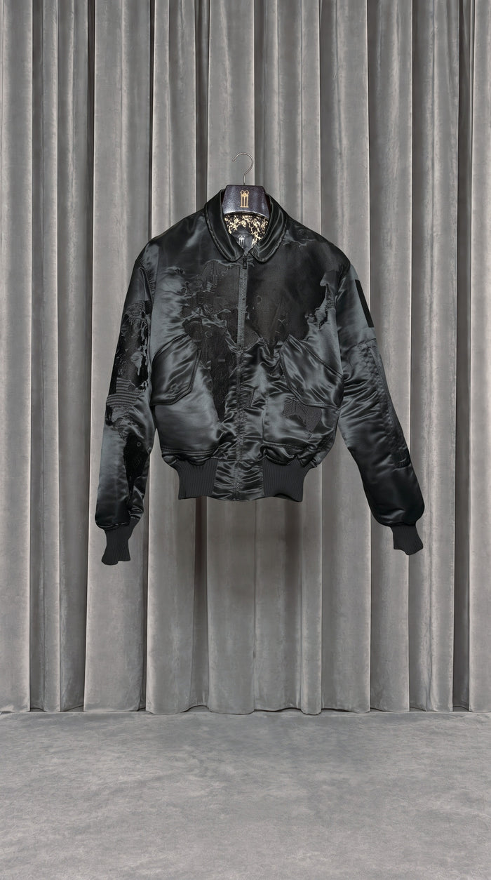 Hero World Map Bomber Jacket Black – product