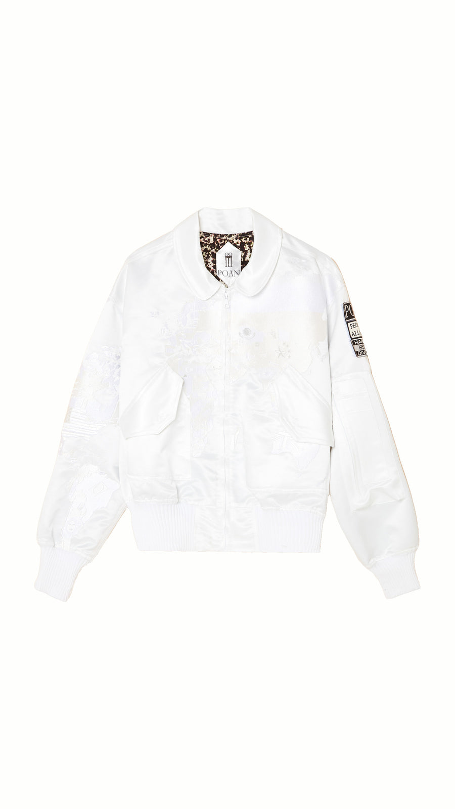 Hero World Map Bomber Jacket Men Ivory, product – POAN