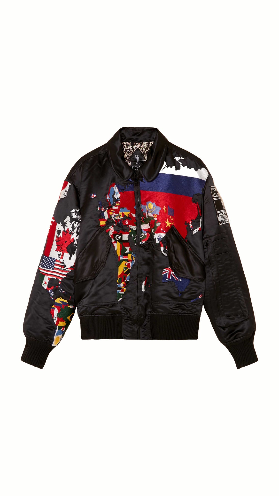Hero World Map Bomber Jacket Multi Men Black, product – POAN