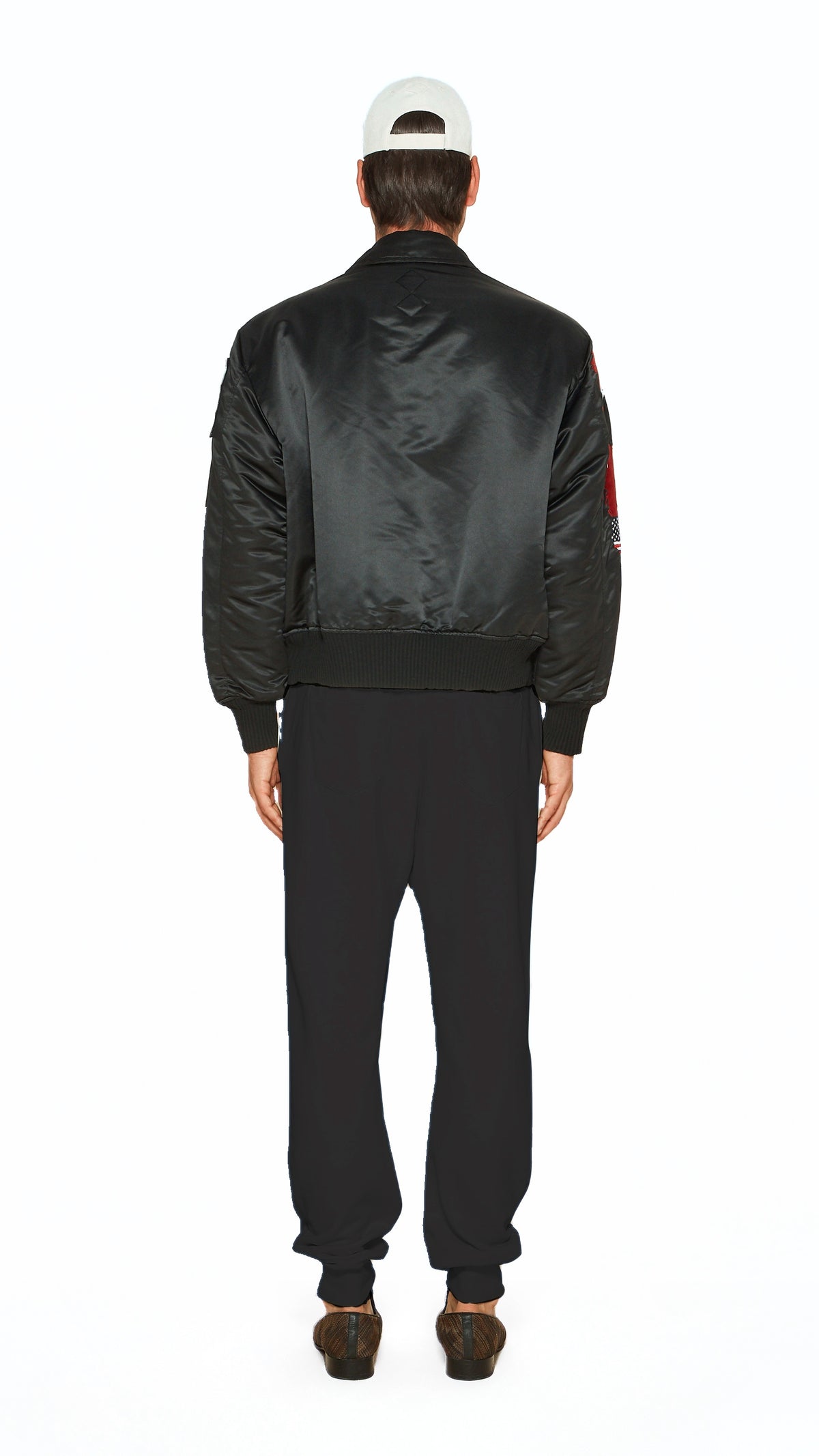 Hero World Map Bomber Jacket Multi Men Black, back view – POAN