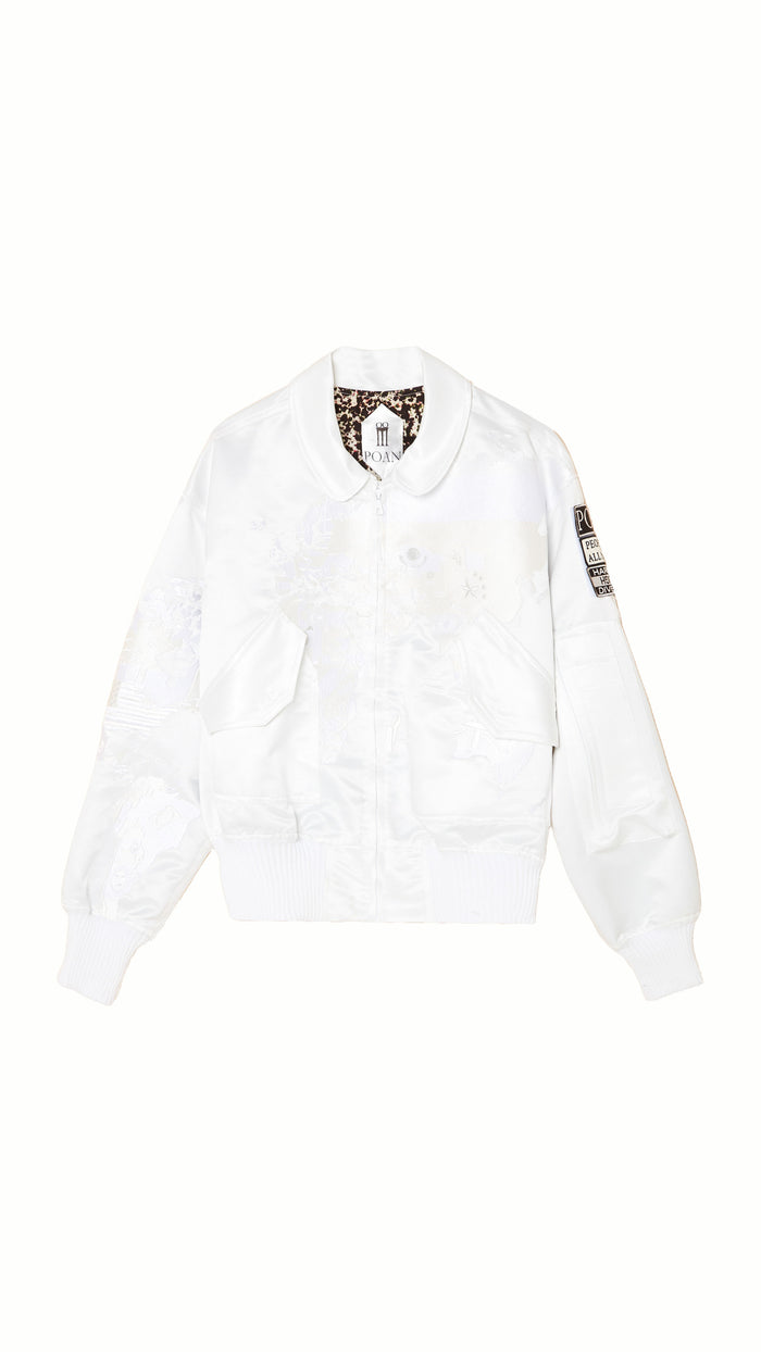 Hero World Map Bomber Jacket Women Ivory, product – POAN