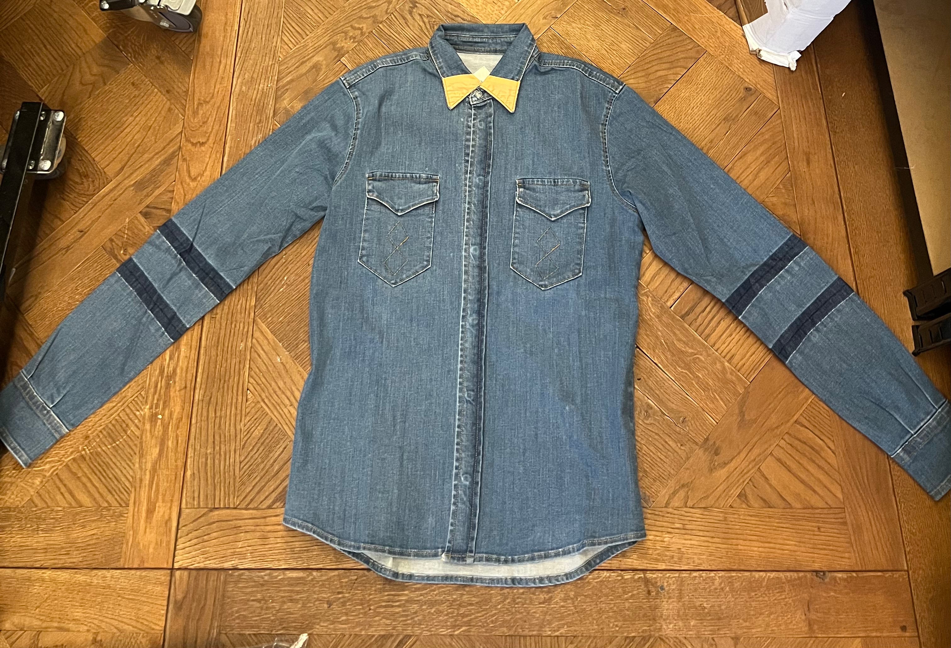 Bow Tie Denim Shirt Lightblue