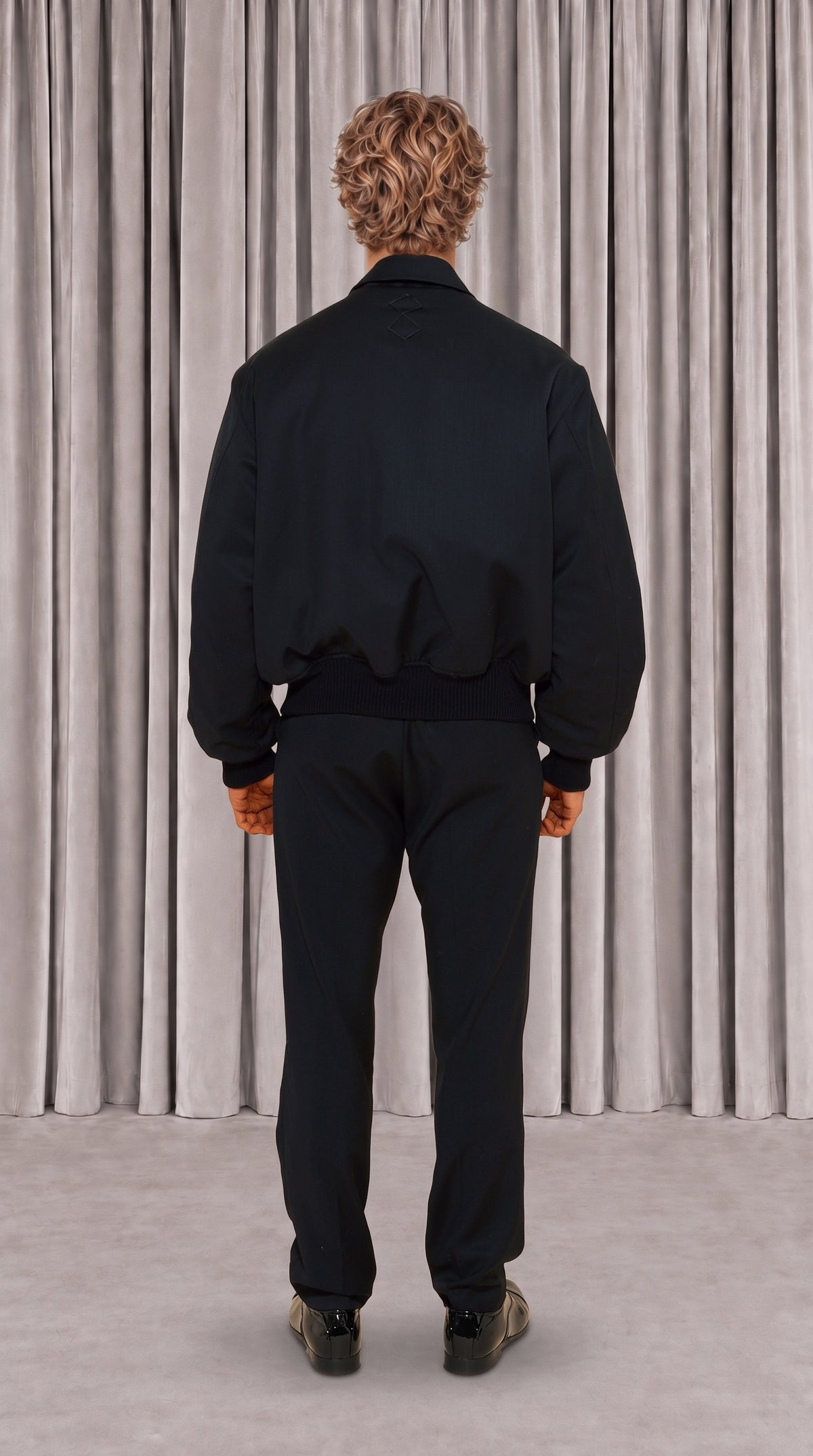 Iceman Bomber Jacket Men Black, back view – POAN