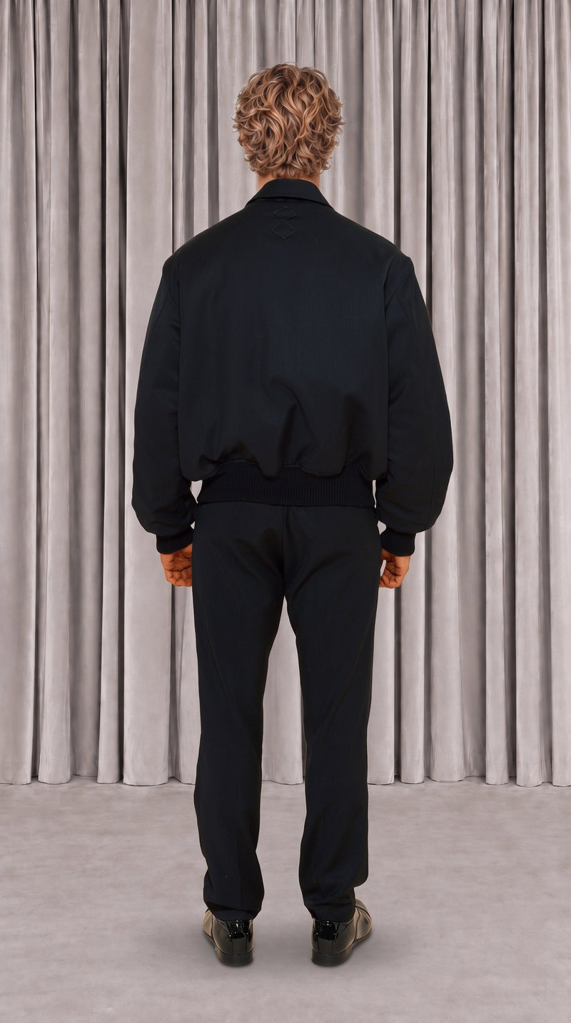 Iceman Bomber Jacket Men Black, back view – POAN