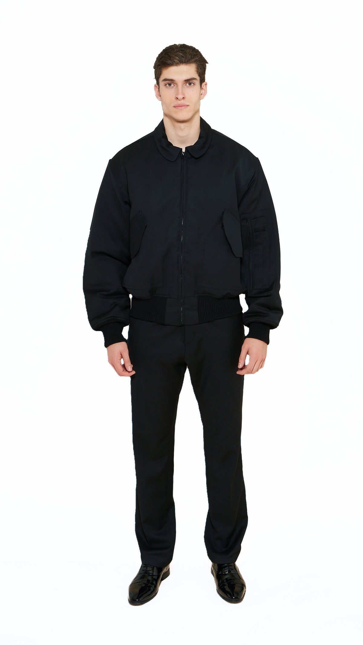 Iceman Bomber Jacket Men Black, front view – POAN
