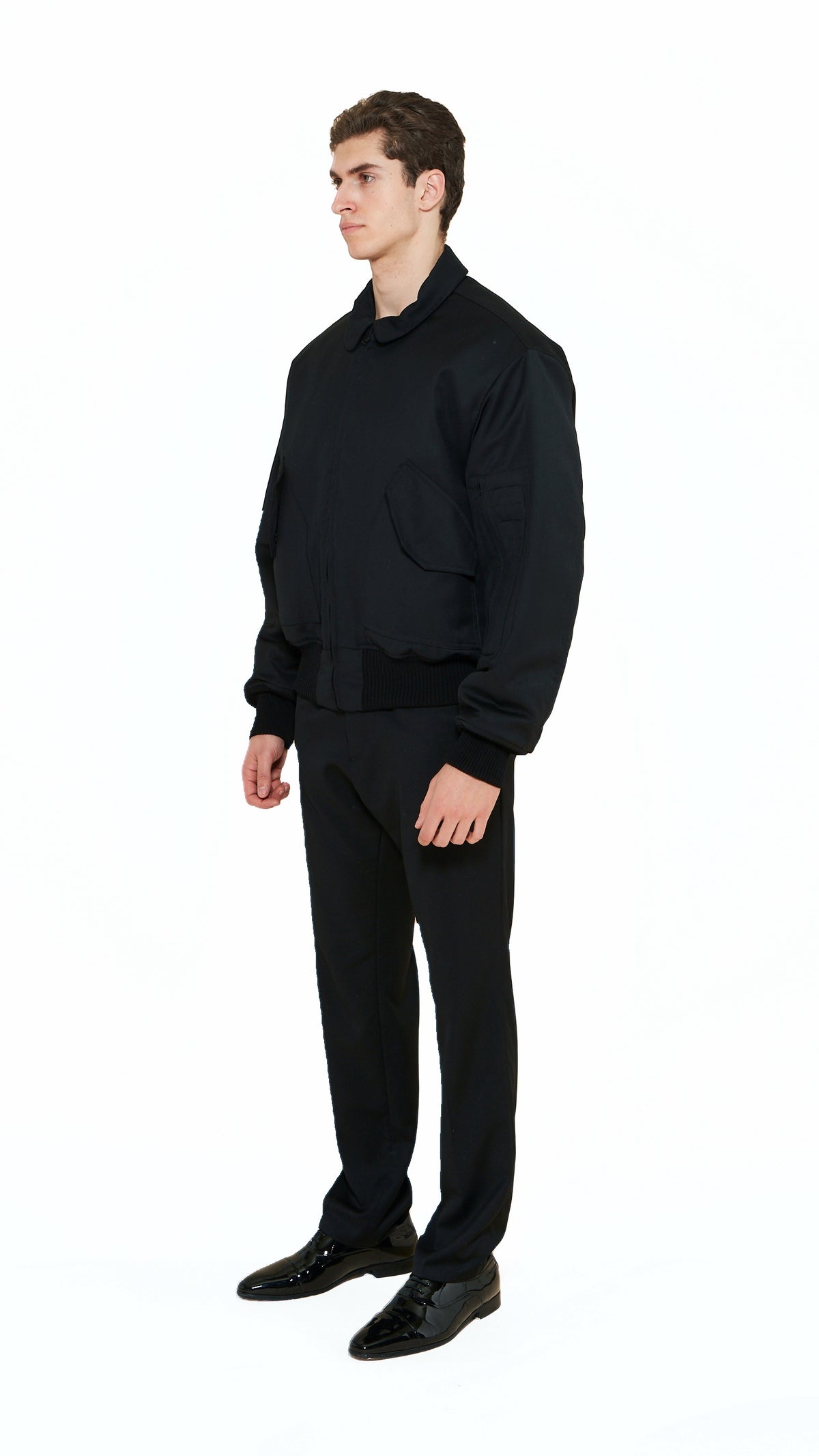 Iceman Bomber Jacket Men Black, side view – POAN