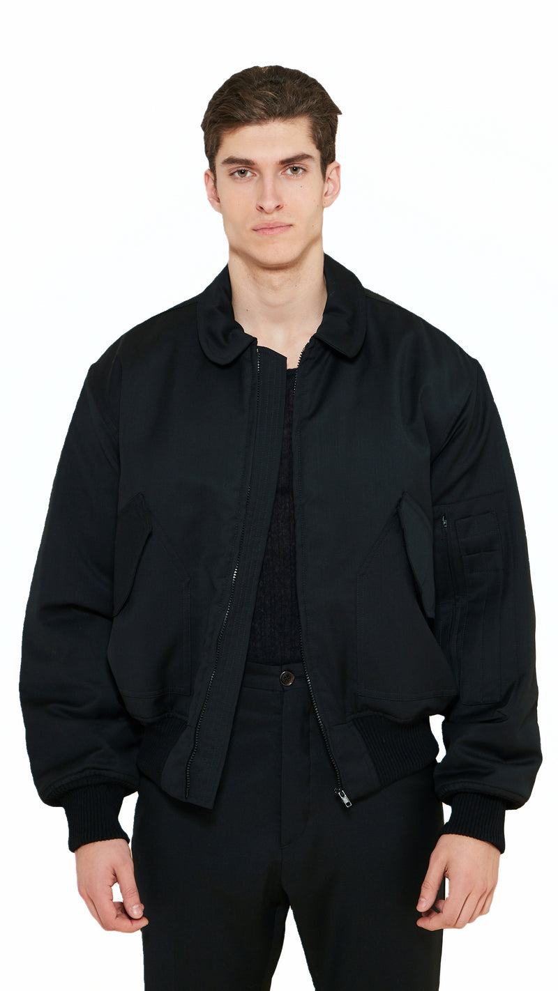 Iceman Bomber Jacket Men Black, detail – POAN