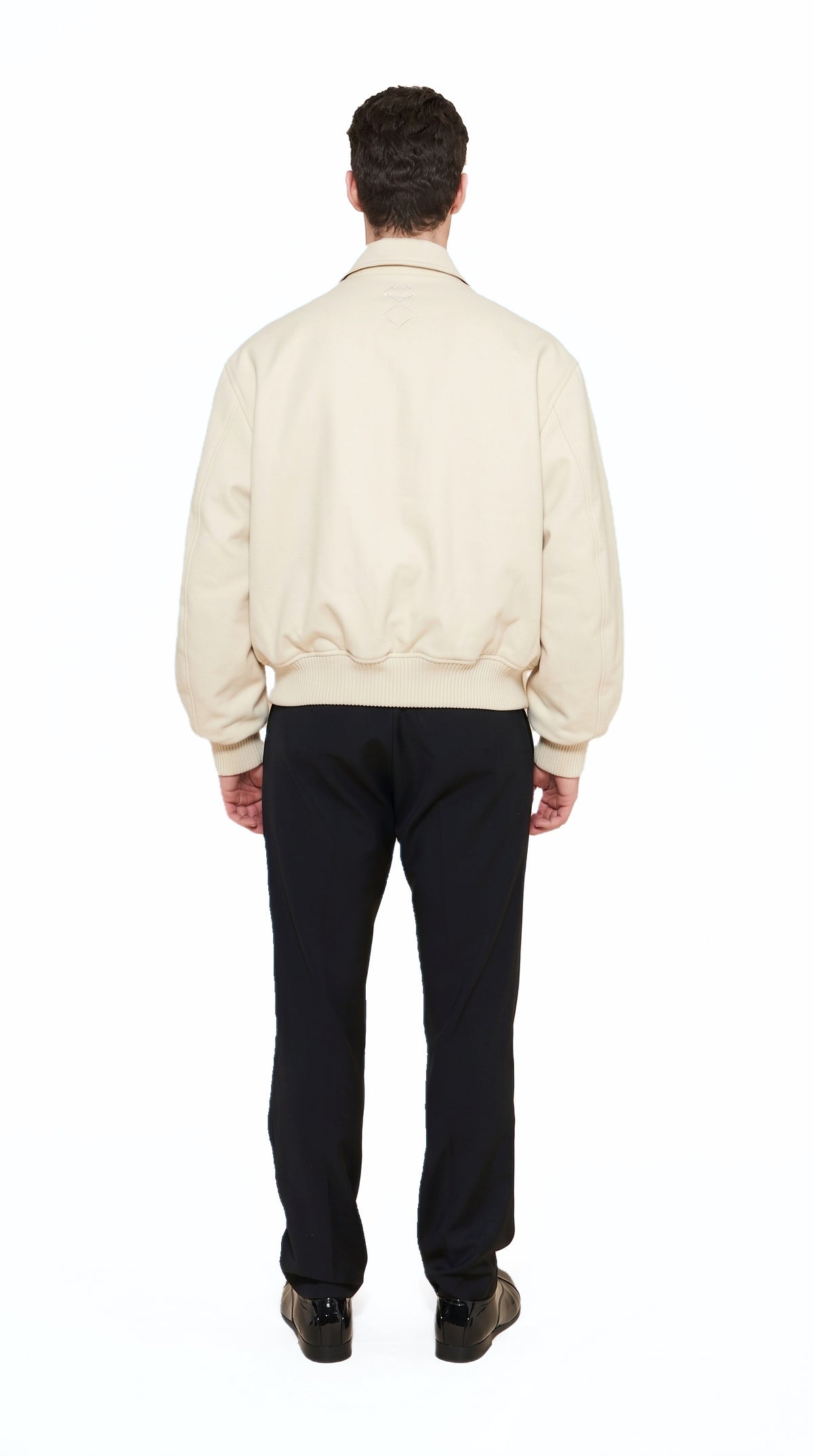 Iceman Bomber Jacket Men Ivory, back view – POAN