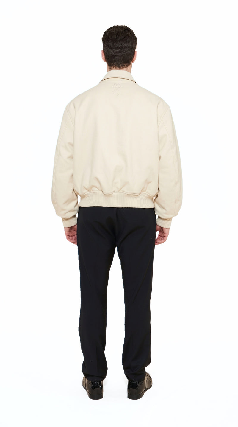 Iceman Bomber Jacket Men Ivory, back view – POAN