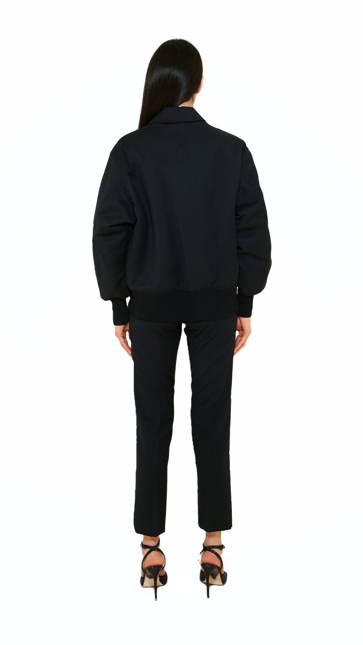 Iceman Bomber Jacket Women Black, back view – POAN