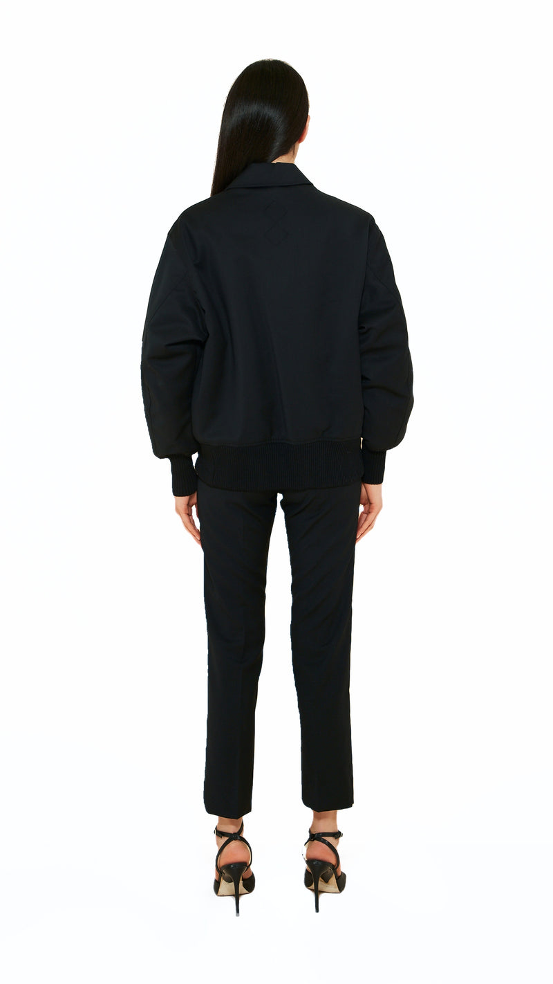 Iceman Bomber Jacket Women Black, back view – POAN