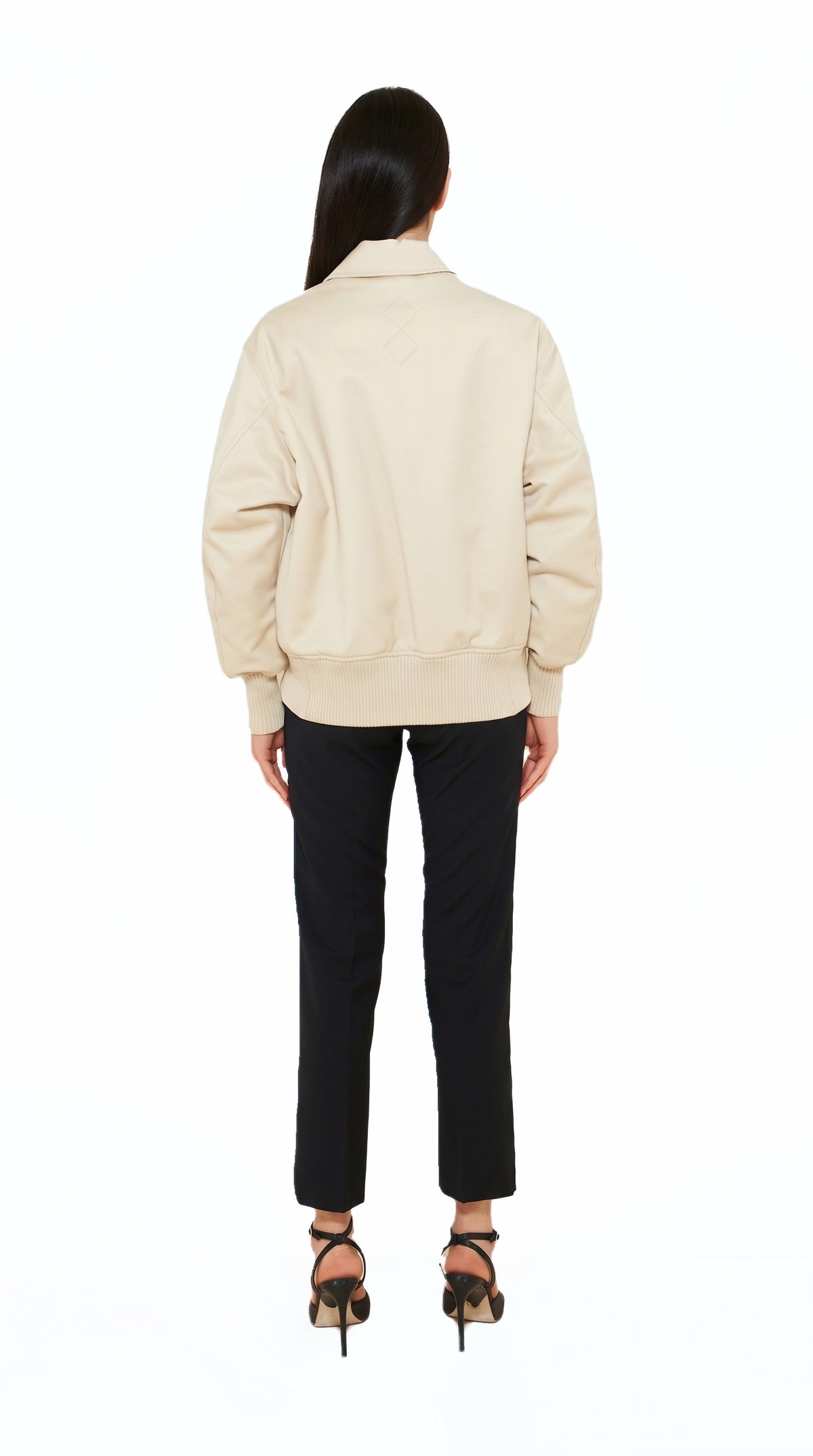 Iceman Bomber Jacket Women Ivory, back view – POAN