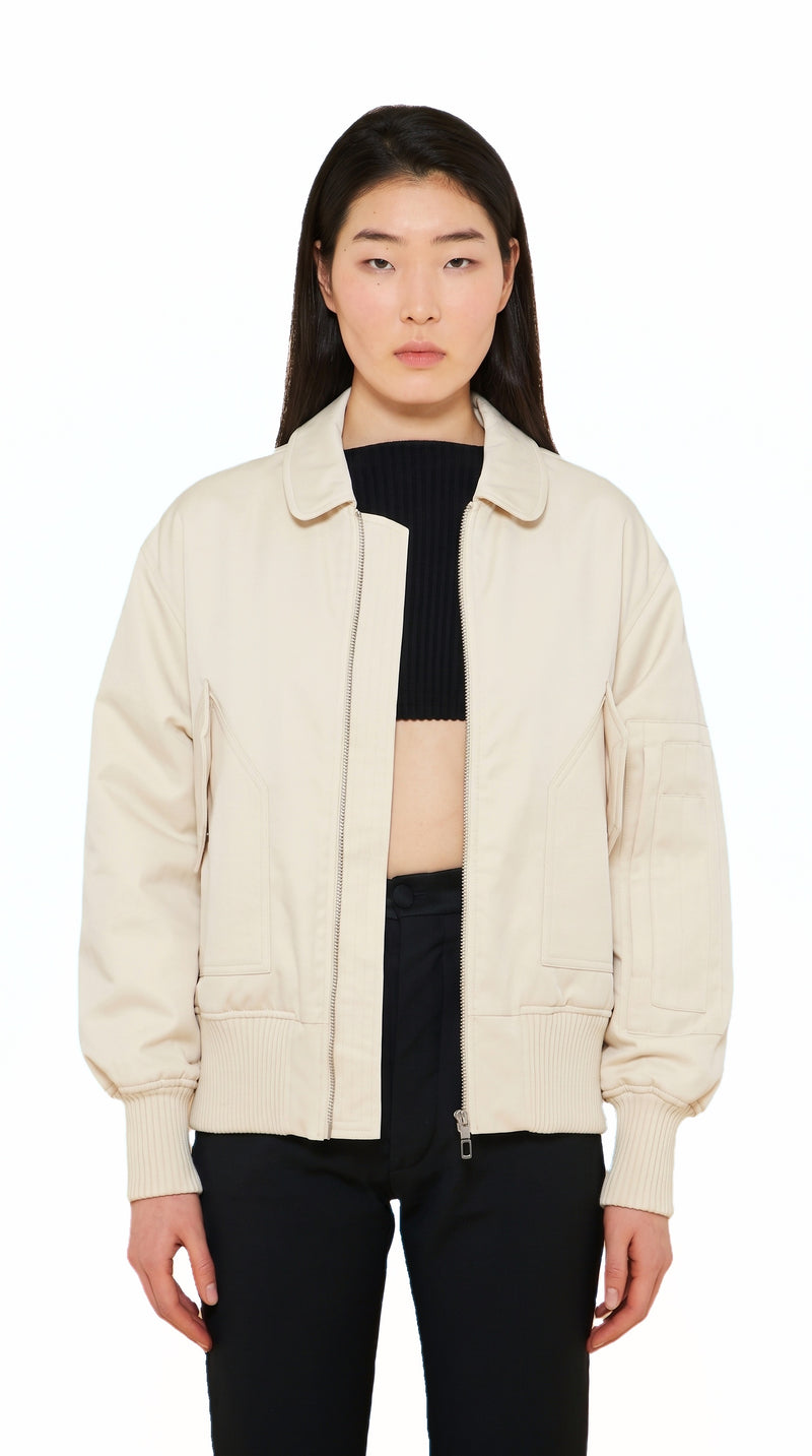 Iceman Bomber Jacket Women Ivory, detail – POAN