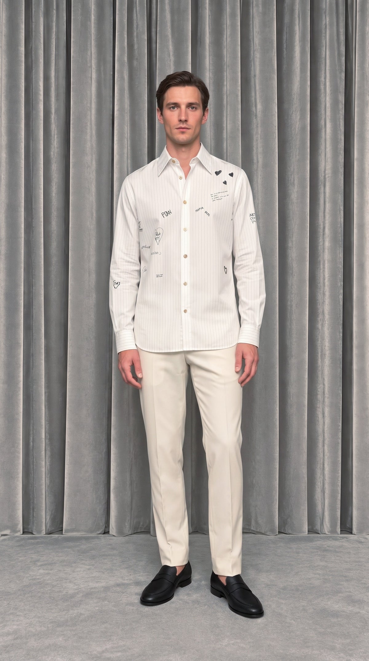 Ikarus Graffiti Shirt White – model front