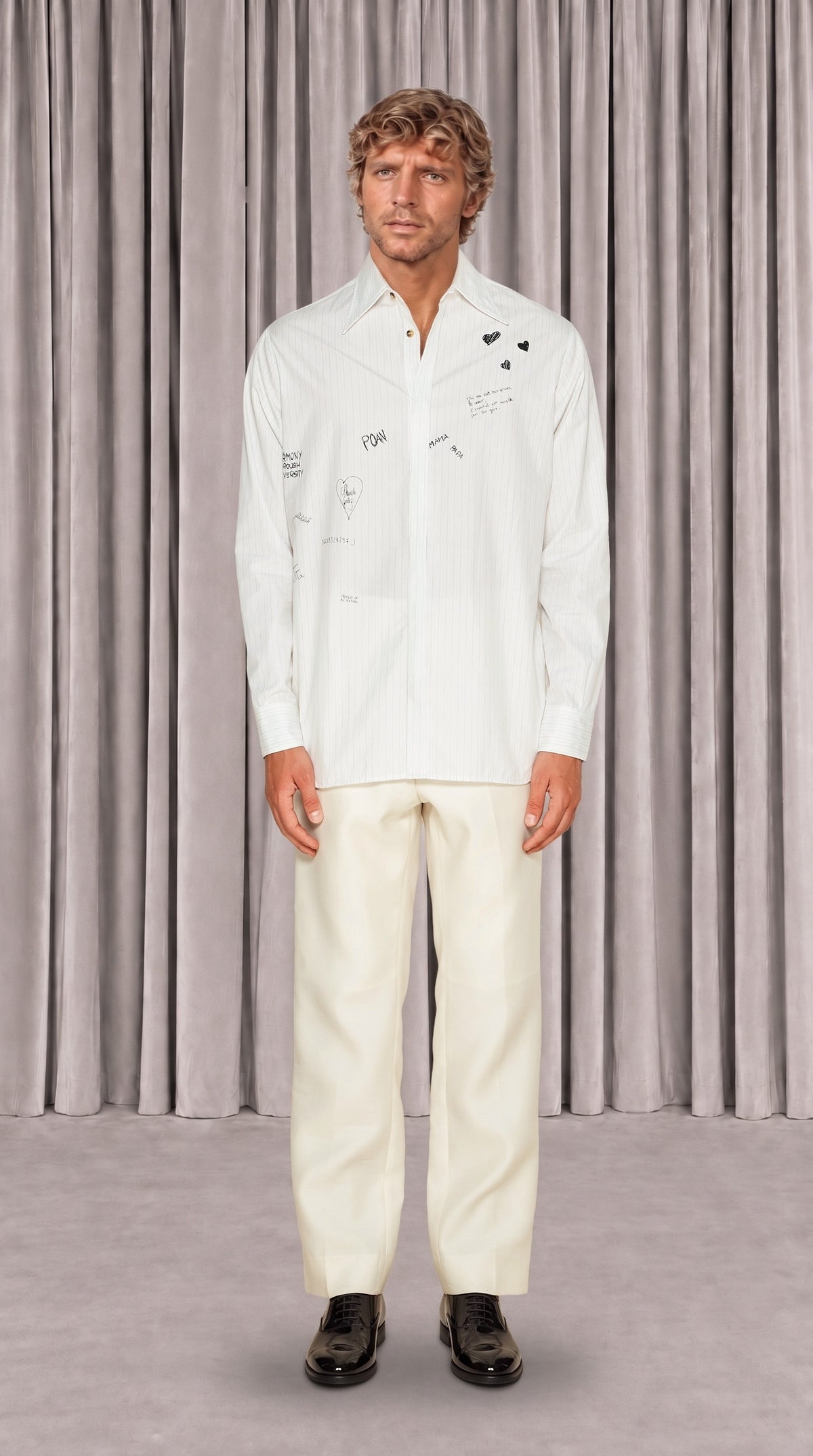 Ikarus Graffiti Shirt Men White, front view – POAN