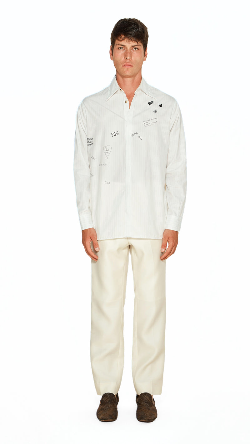 Ikarus Graffiti Shirt Men White, front view – POAN