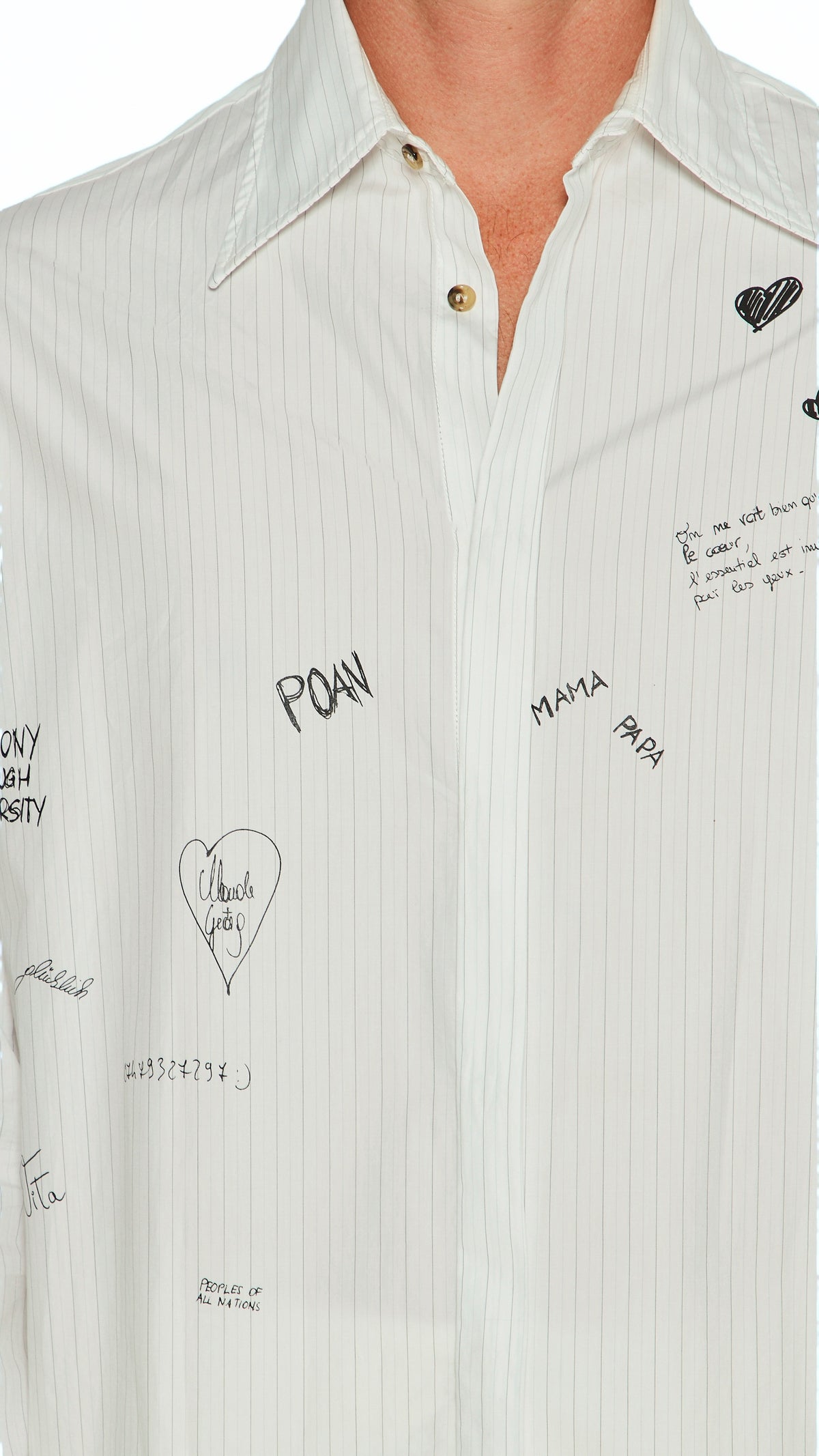 Ikarus Graffiti Shirt Men White, detail – POAN