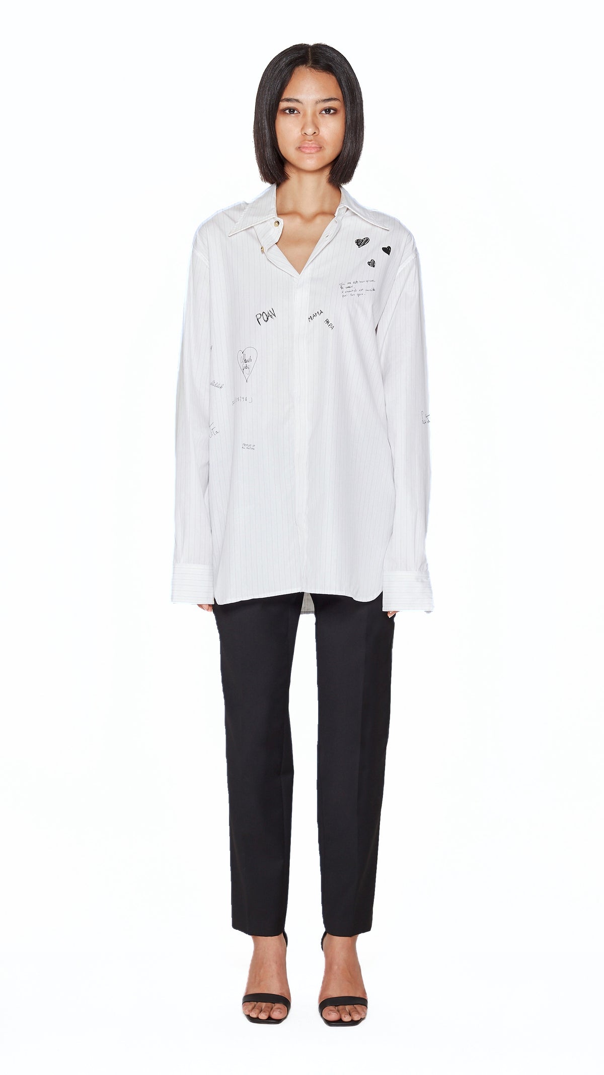 Ikarus Graffiti Shirt Women White, front view – POAN