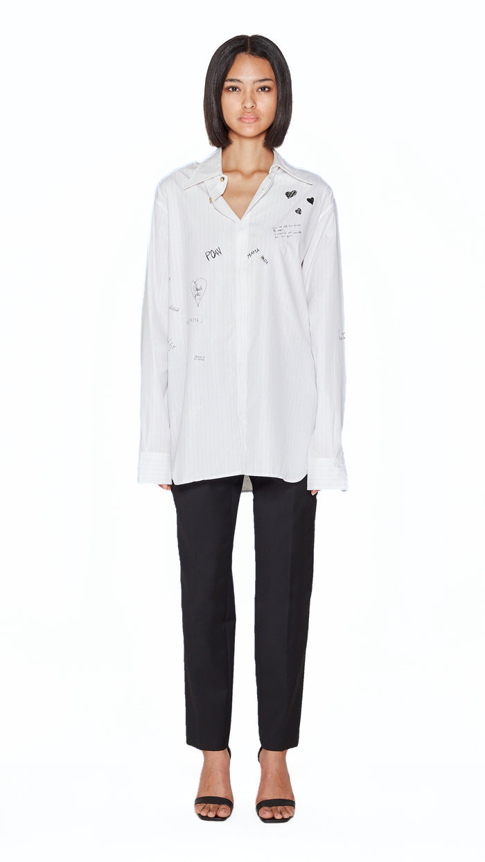 Ikarus Graffiti Shirt Women White, front view – POAN
