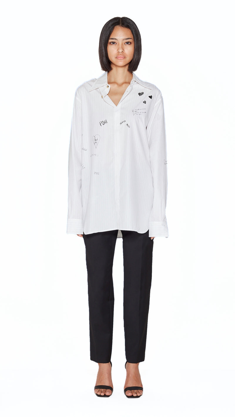 Ikarus Graffiti Shirt Women White, front view – POAN