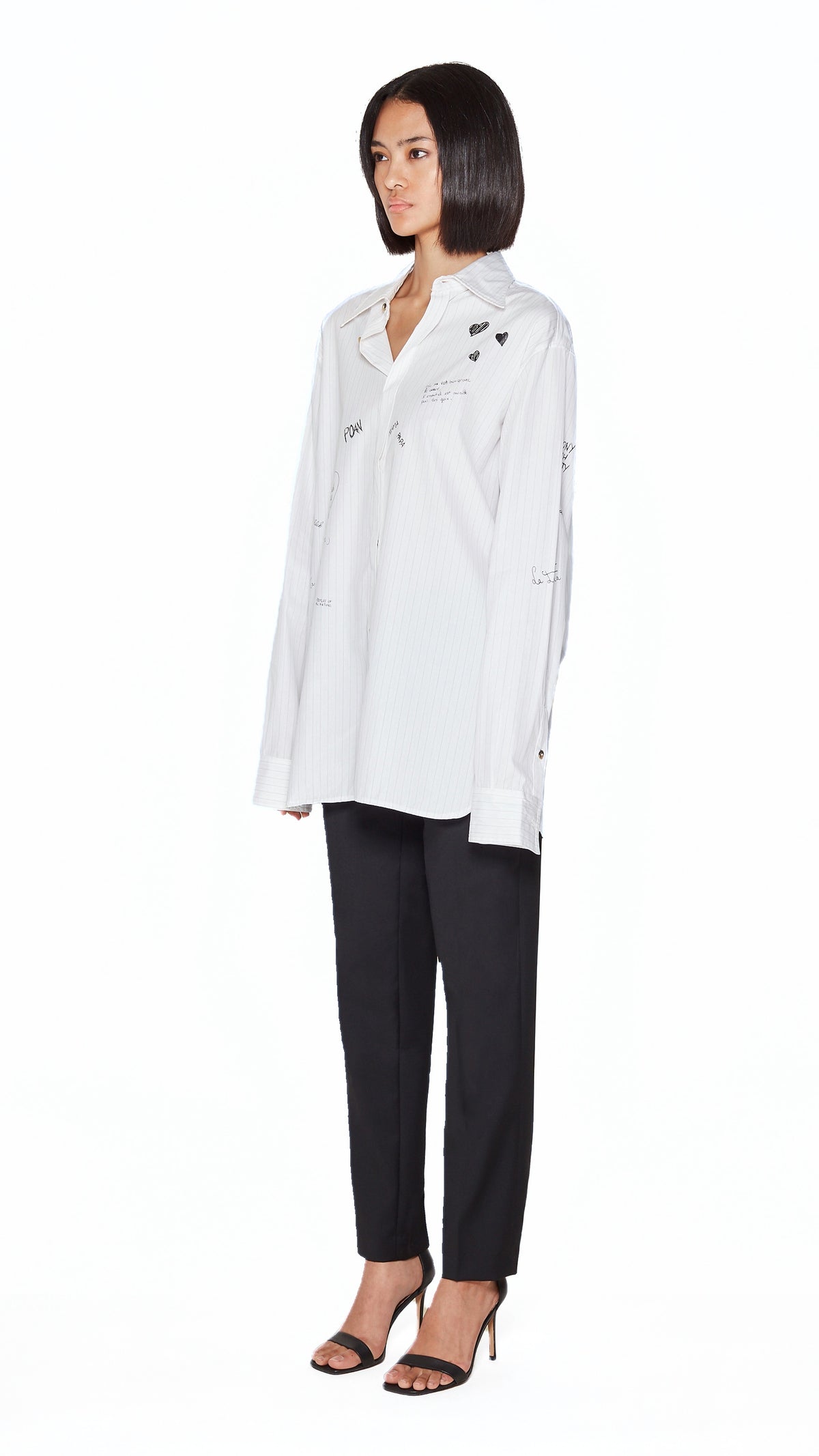 Ikarus Graffiti Shirt Women White, side view – POAN