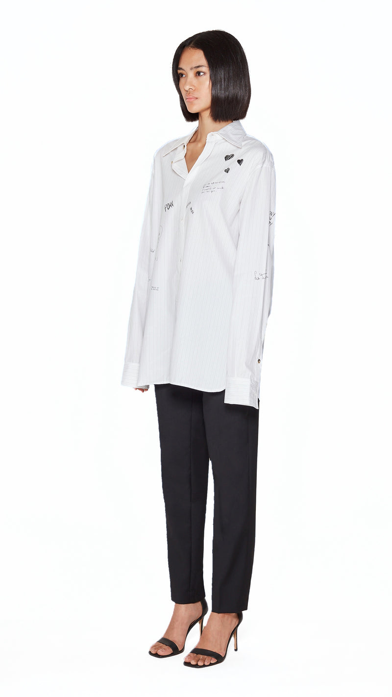 Ikarus Graffiti Shirt Women White, side view – POAN