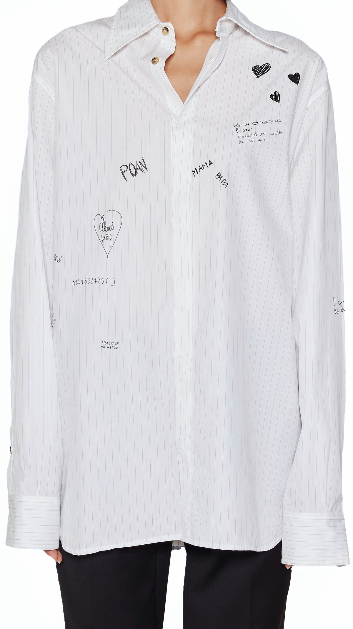 Ikarus Graffiti Shirt Women White, detail – POAN