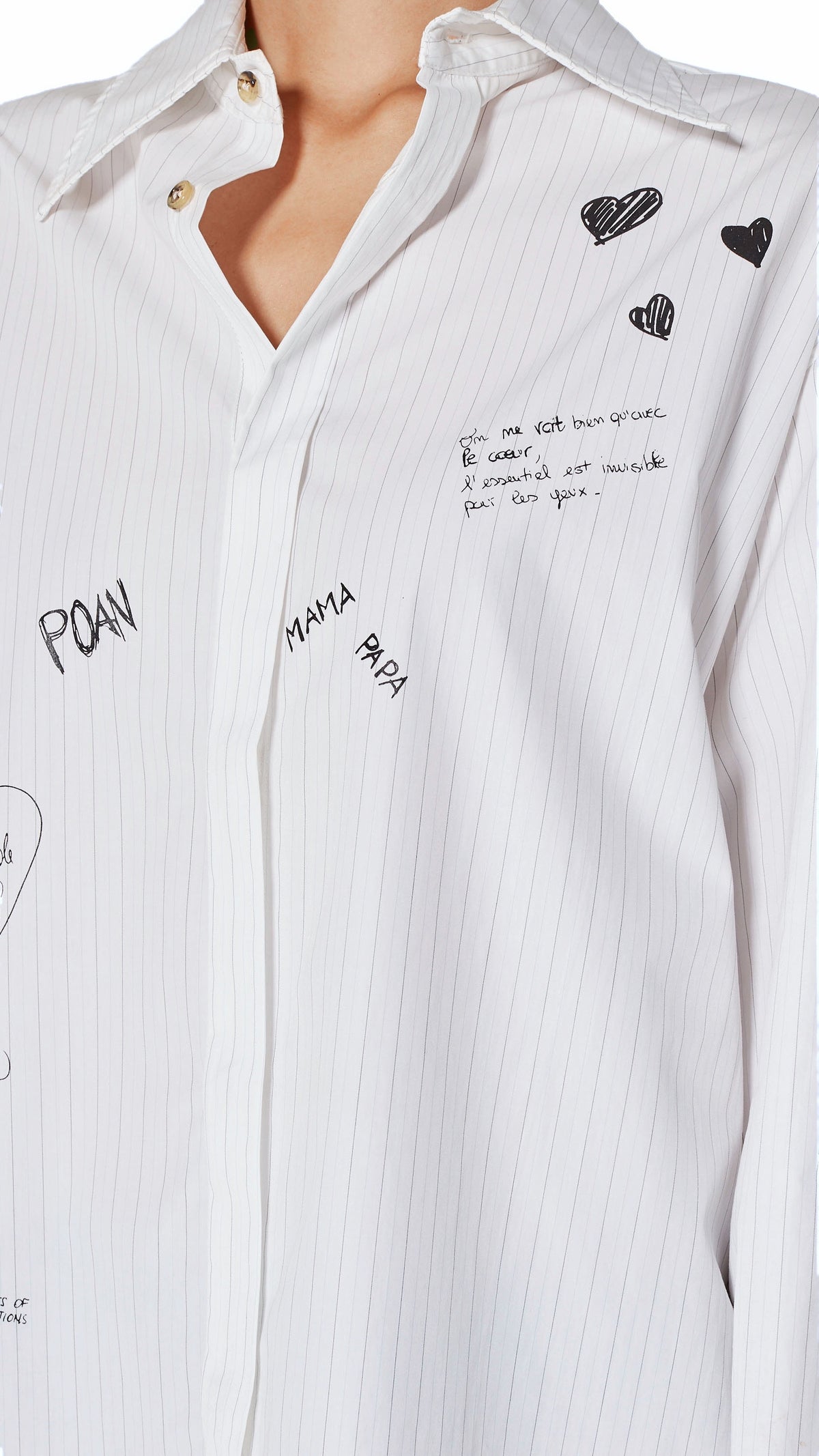 Ikarus Graffiti Shirt Women White, detail – POAN