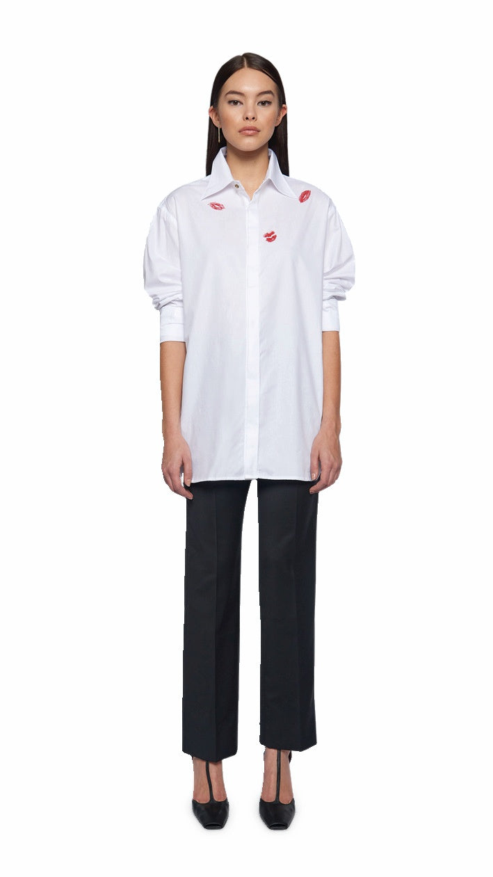 Ikarus Kiss Shirt Ivory Women, front view – POAN