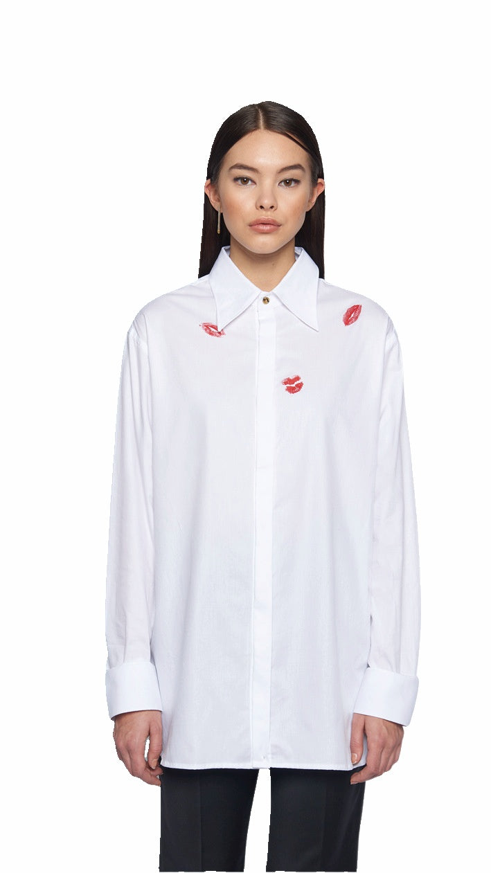 Ikarus Kiss Shirt Ivory Women, detail – POAN