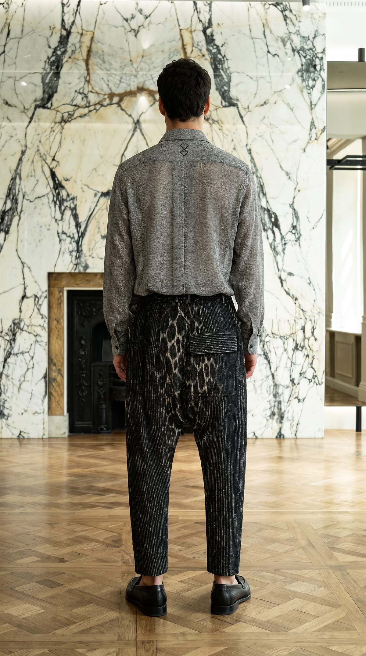 Ikarus Shirt Broken Stitch Silver Men
