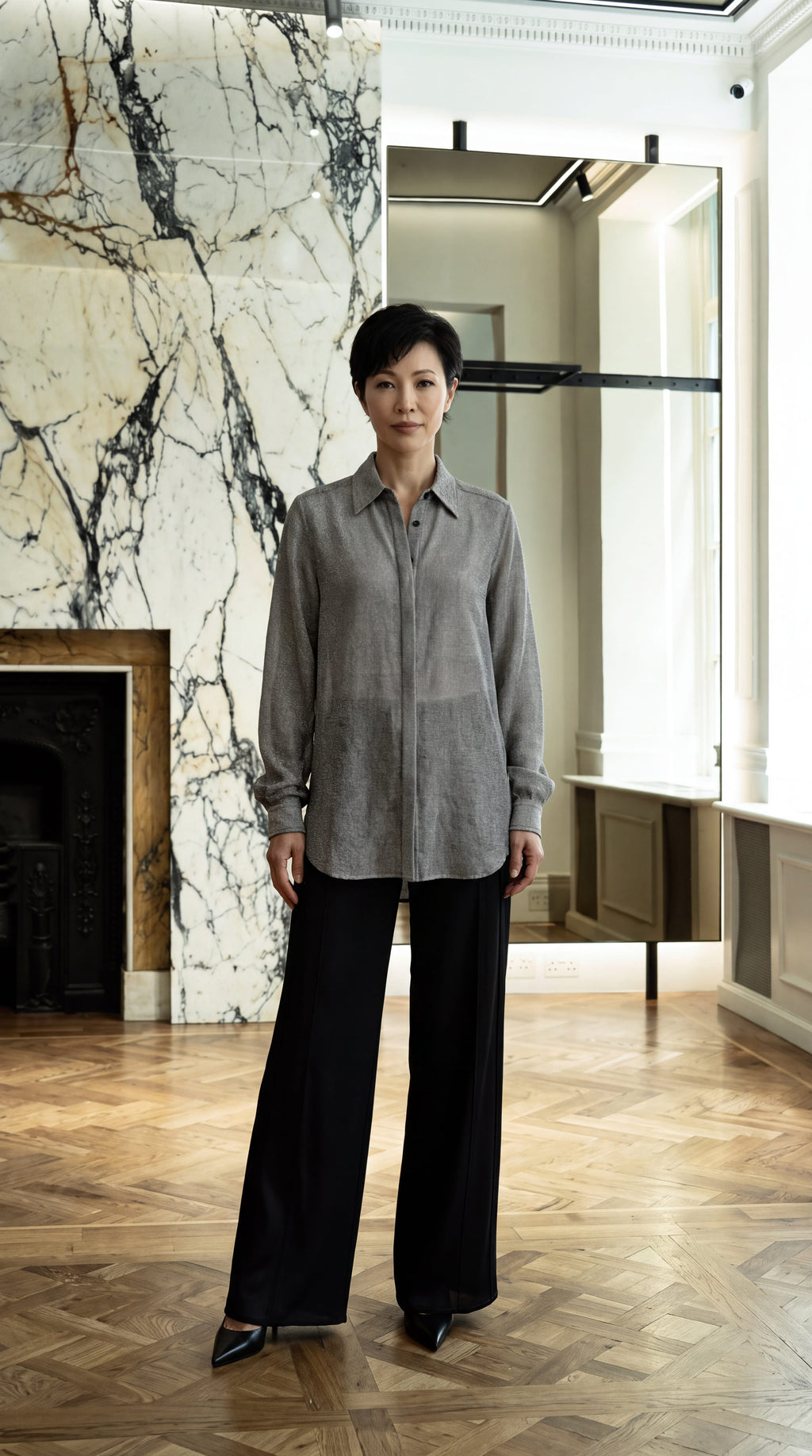 Ikarus Shirt Broken Stitch Silver Women
