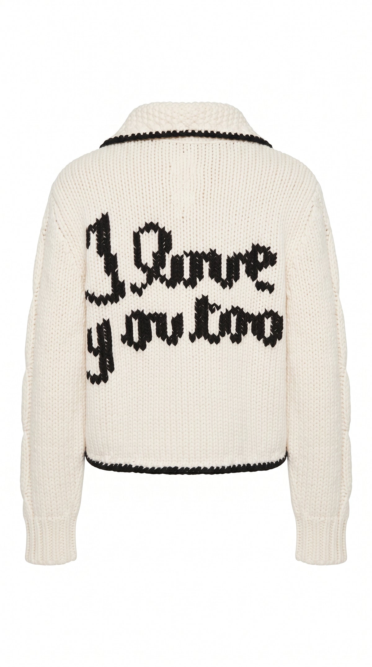 JUNKER CASHMERE HANDKNIT CARDIGAN MEN, product back – POAN