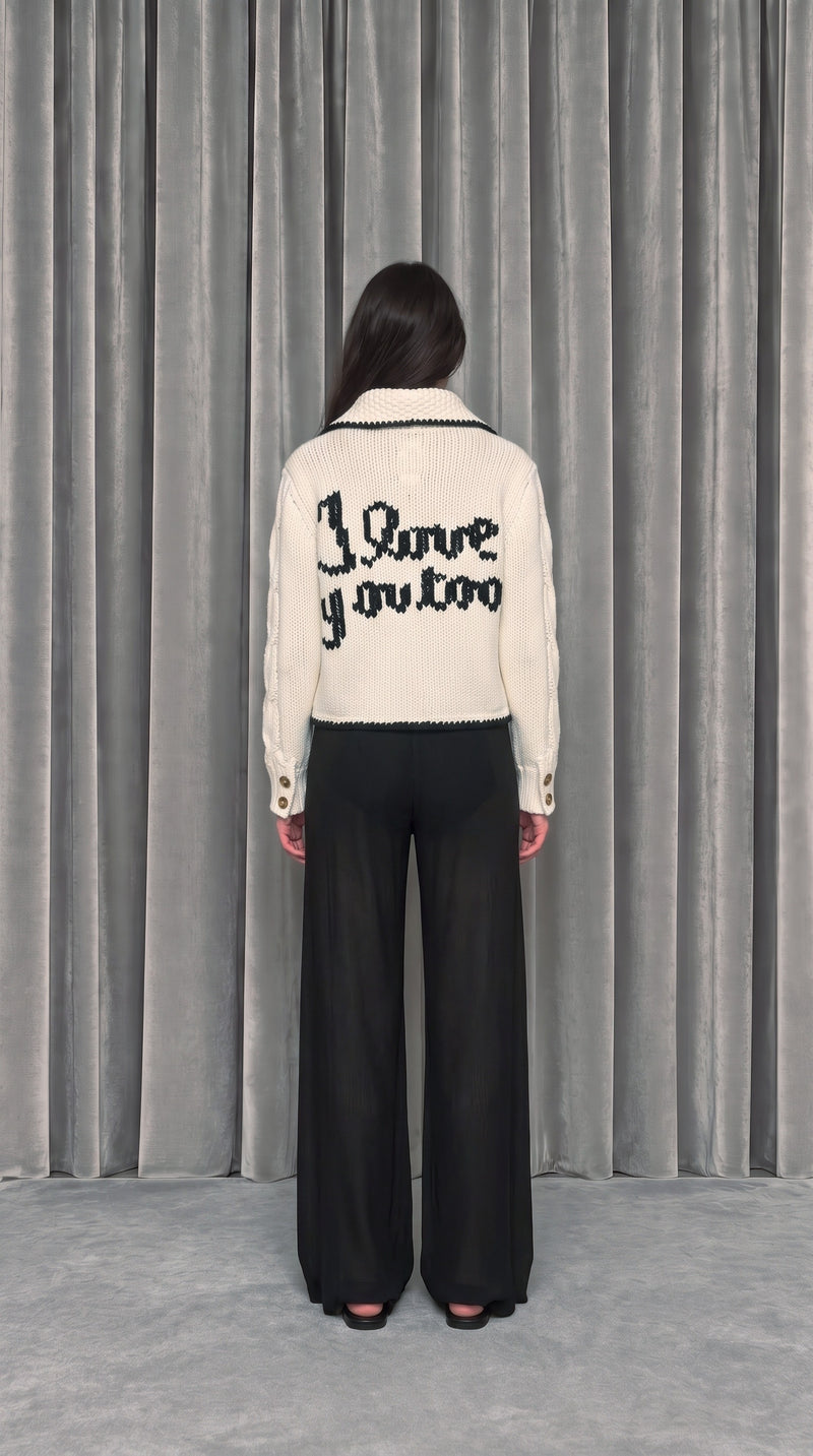 Junker Cashmere Handknit Cardigan – model back