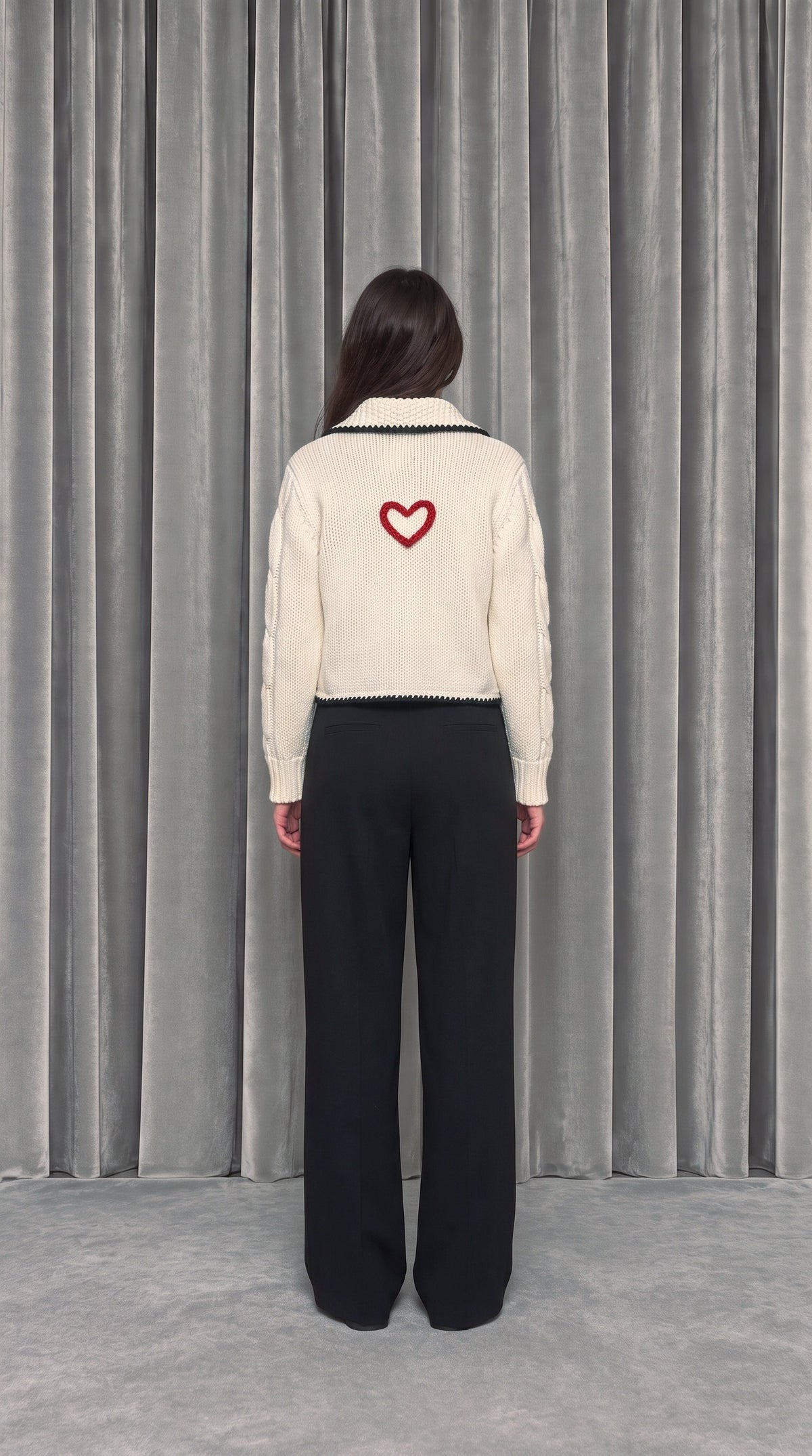 Junker Custom Cashmere Handknit Cardigan – model back
