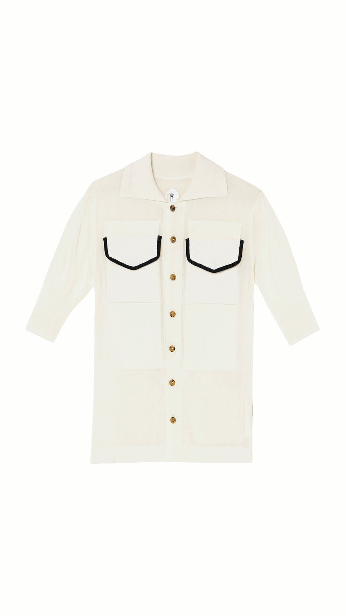 Keaton Short Sleeve Polo Men Ivory, product – POAN