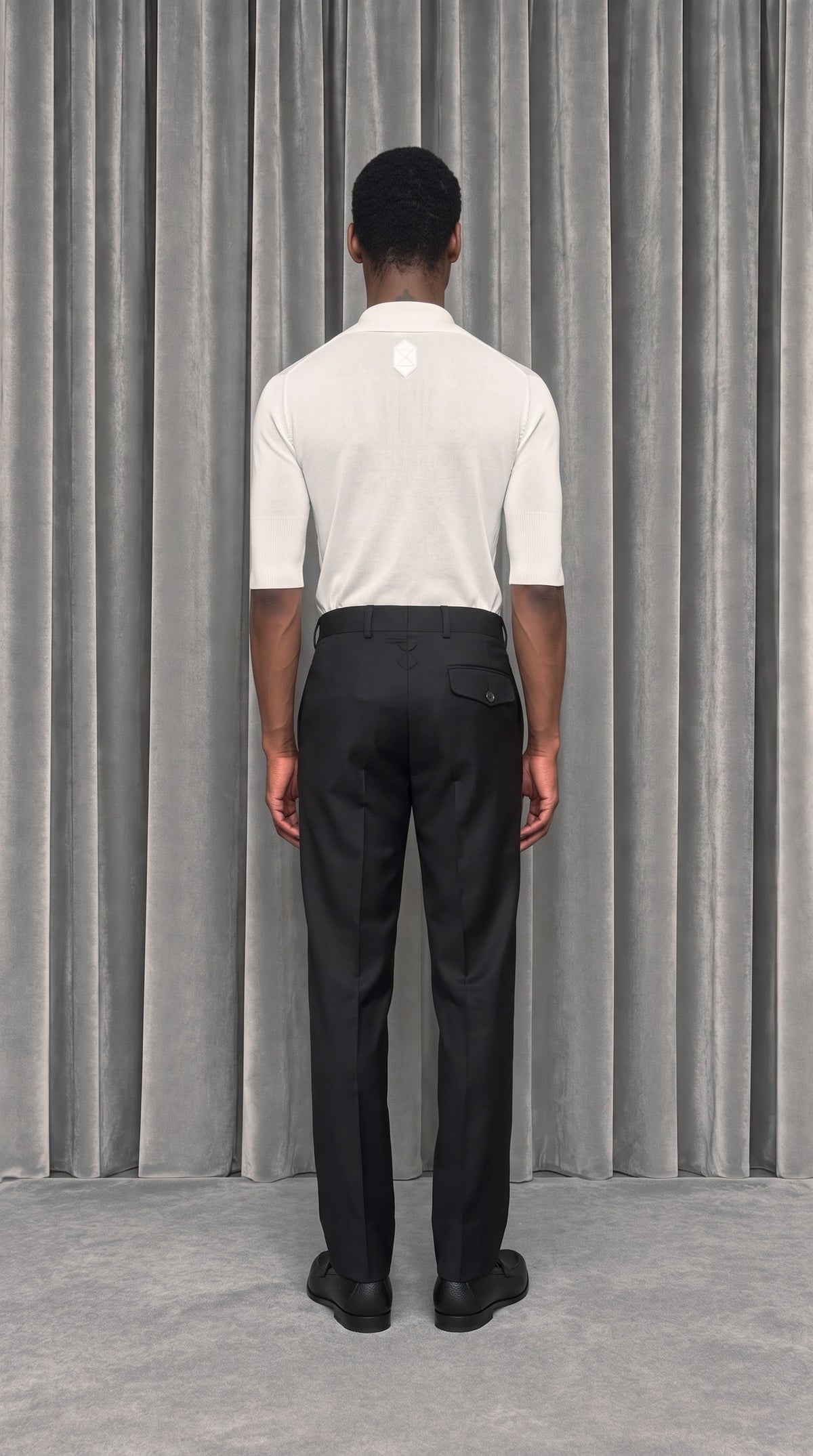 Keaton Short Sleeve Polo Ivory – model back