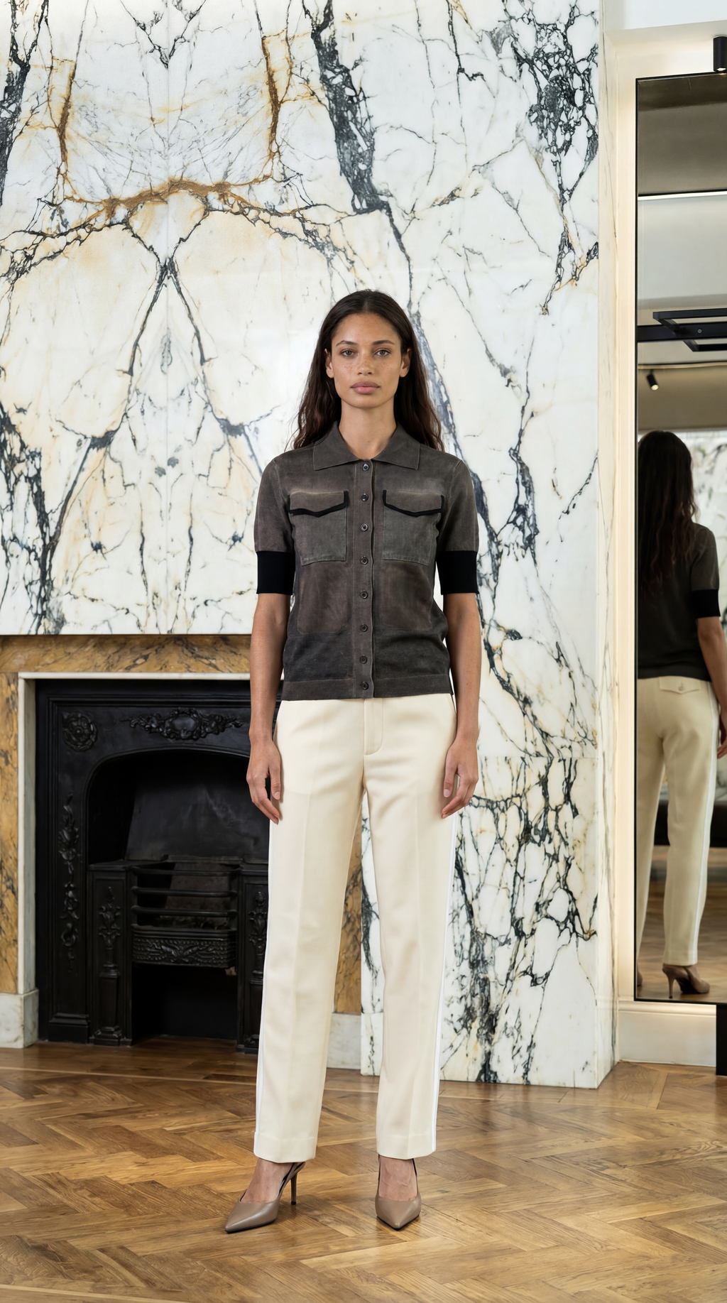 Keaton Knitted Polo Women Plume