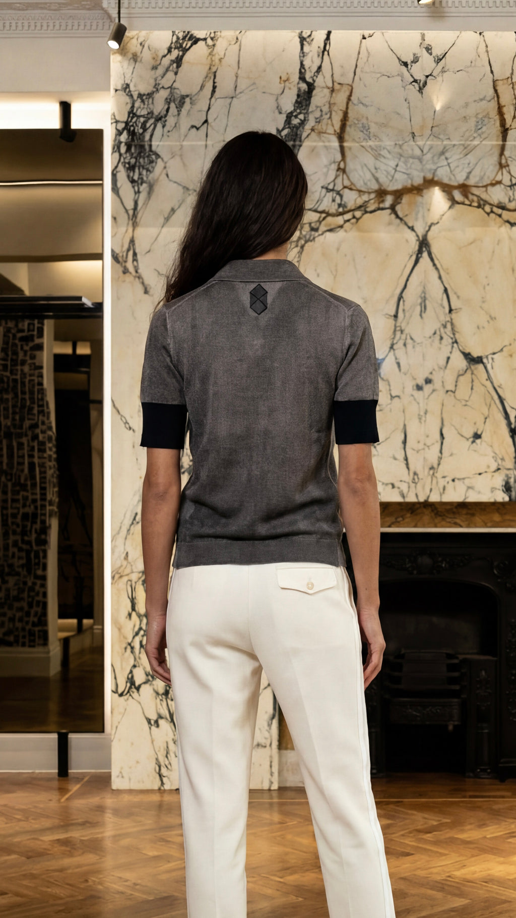 Keaton Knitted Polo Women Plume