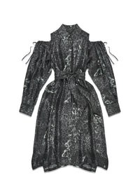 Maude Leopard Shirt Dress Black