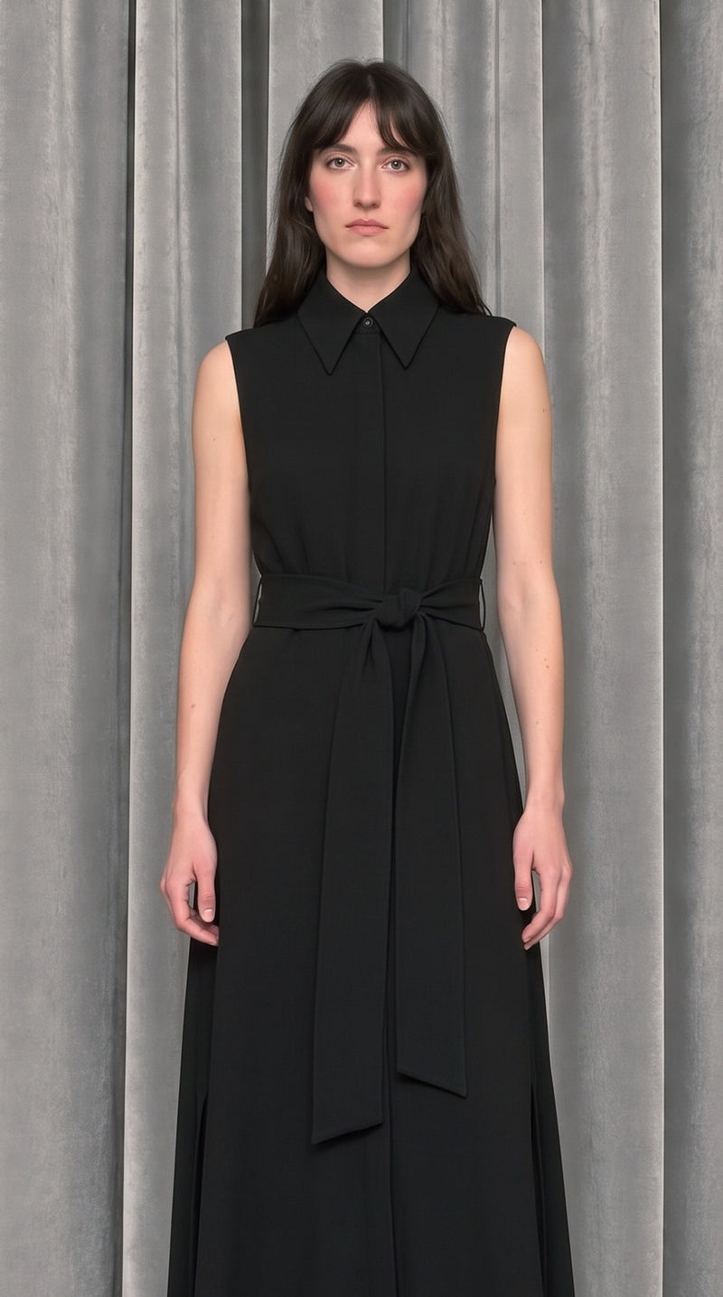 Laura Shirt Dress Black – detail