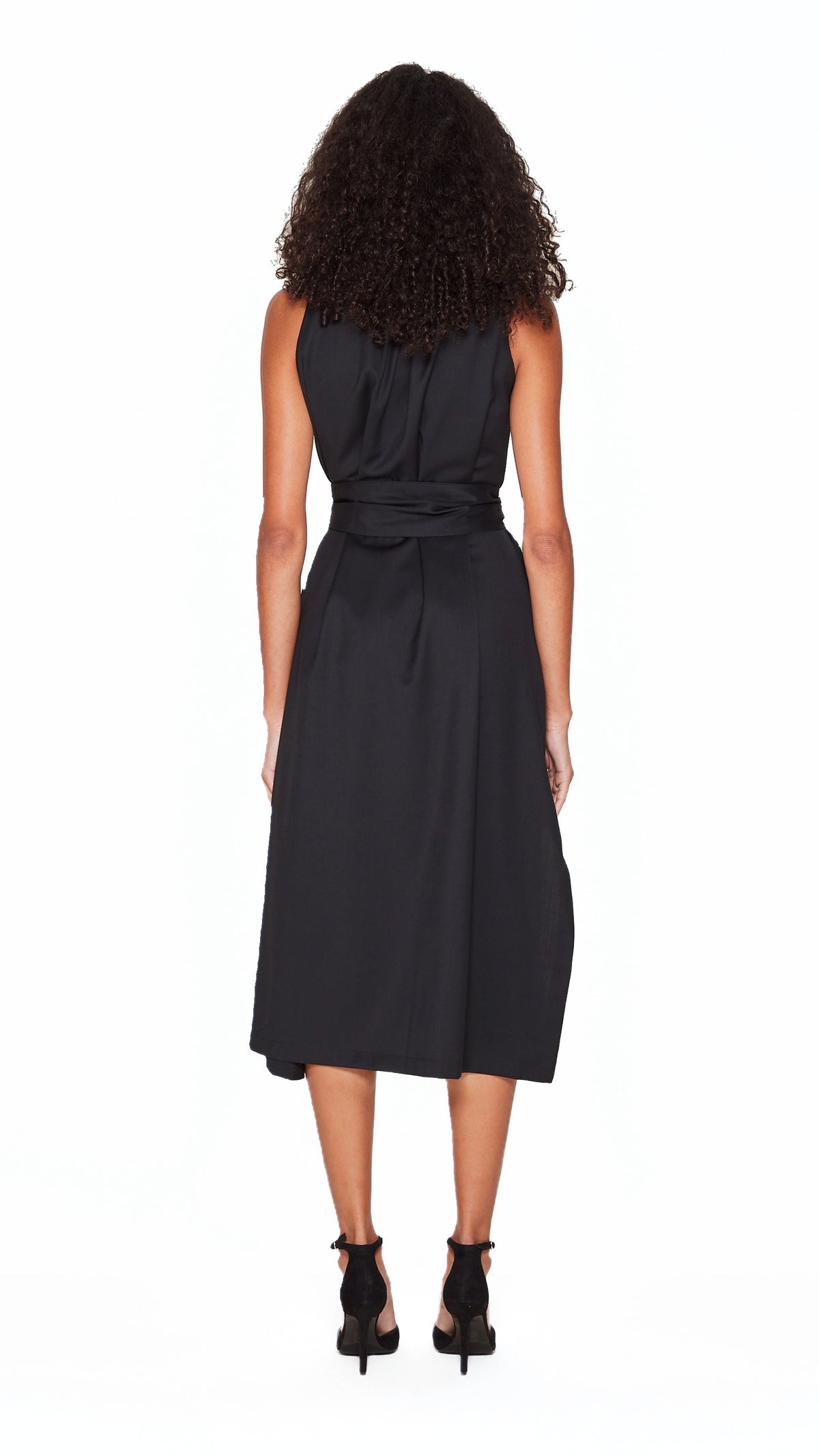 Laura Shirt Dress Women Black, back view – POAN