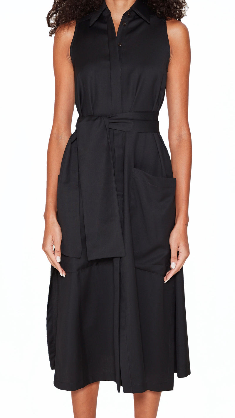 Laura Shirt Dress Women Black, detail – POAN