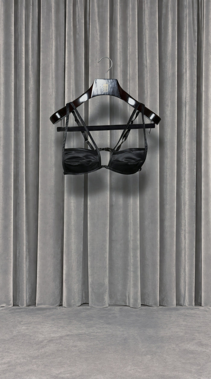 Maria Bralette Black Satin – product