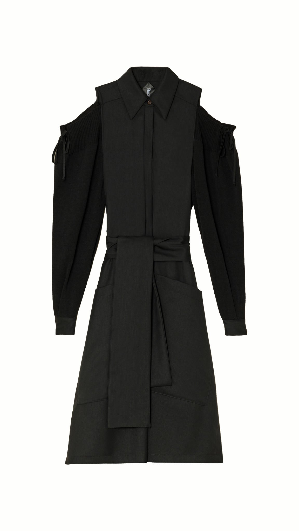 Maude Shirt Dress Women Black, product – POAN