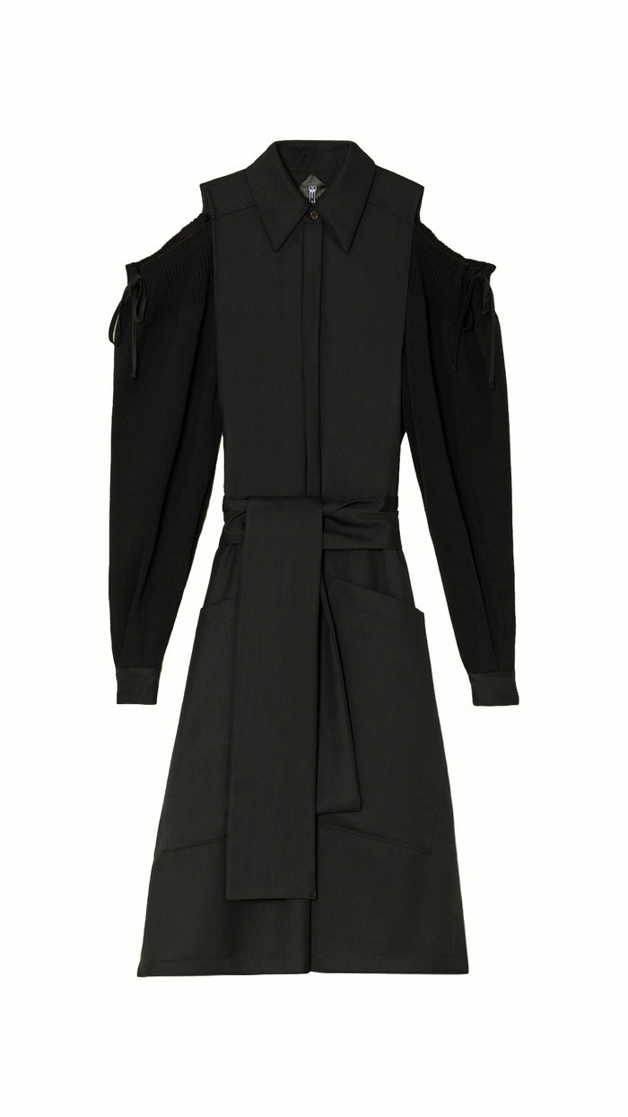 Maude Shirt Dress Women Black, product – POAN