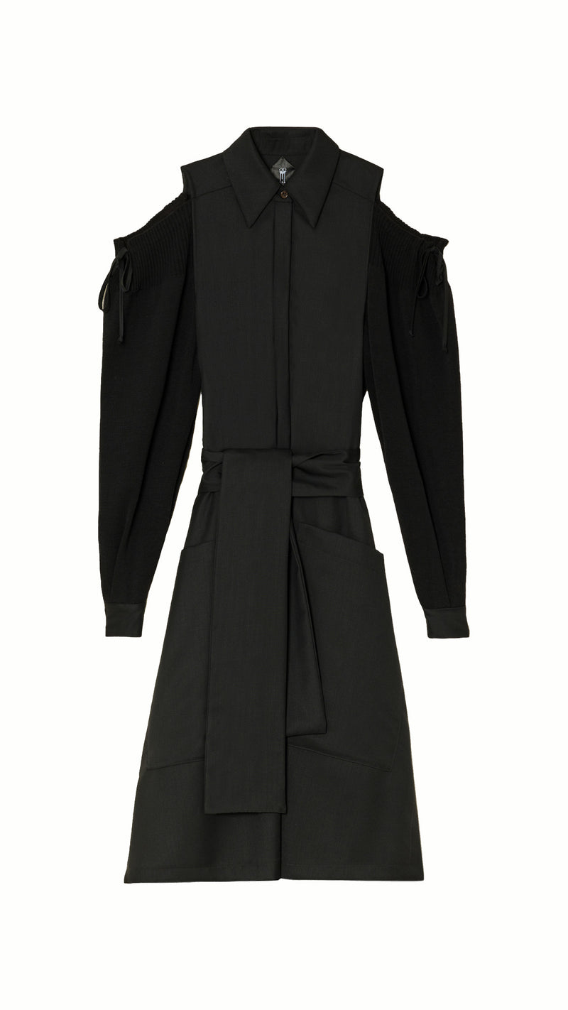 Maude Shirt Dress Women Black, product – POAN